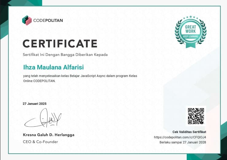 Certificate Learning Java Script